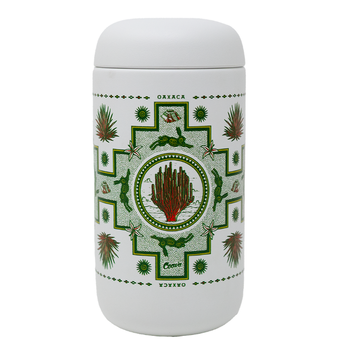 12oz Fellow Carter Move Mug with Oaxaca inspired mural depicting jack rabbits, cacti and agave plants.